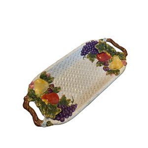 Style Eyes by Baum Bros. Cornucopia Collection Platter 10x20 Handle Fruit Servin